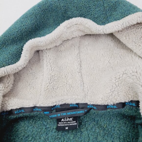 Kuhl Women's Green White Alfpaca Shop II Flight Hooded Fleece Jacket Size M - Picture 8 of 13